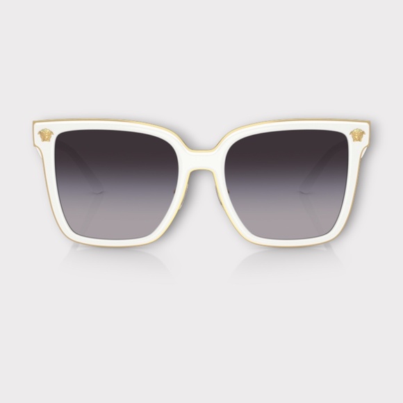 Versace VE2278D Butterfly Sunglasses in a White Frame & Dark Gradient Lens